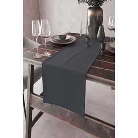 Rugviva RNR011 Koyu Gri Tek Renk Sade Ranır Premimum Dokuma Kumaş Düz 40x140 cm Masa Örtüsü
