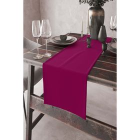 Rugviva RNR015 Fuşya Tek Renk Sade Ranır Premimum Dokuma Kumaş Düz 40x140 cm Masa Örtüsü