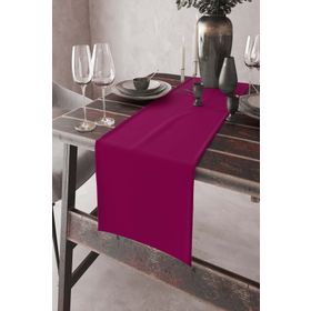 Rugviva RNR015 Fuşya Tek Renk Sade Ranır Premimum Dokuma Kumaş Düz 40x140 cm Masa Örtüsü