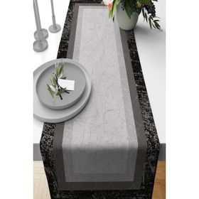 Rugviva RNR365 Tay Tüyü Dokuma Elit Leke Tutmaz Kumaş Modern Klasik Gri 40x140 cm Masa Örtüsü