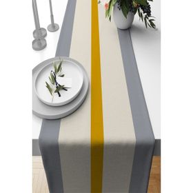Rugviva RNR481 Gri Premium Tay Tüyü Dokuma Leke Tutmaz Kumaş Runner 40x140 cm Masa Örtüsü