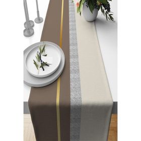Rugviva RNR488 Bej Dokuma Kumaş Premium Tay Tüyü Leke Tutmaz Runner 40x140 cm Masa Örtüsü