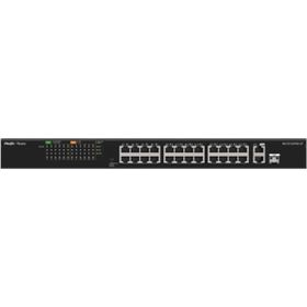 Ruijie Reyee RG-ES126FGS-LP 24 Port FE PoE 180W +2GE +1 Combo Yönetilemez Switch
