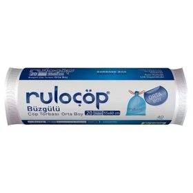 Ruloçöp 10'lu 55x60 cm Orta Boy Kokusuz Büzgülü Çöp Torbası