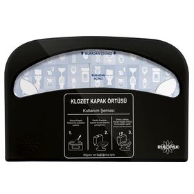 Rulopak Siyah Klozet Kapak Örtüsü Dispenseri
