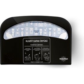 Rulopak Siyah Klozet Kapak Örtüsü Dispenseri