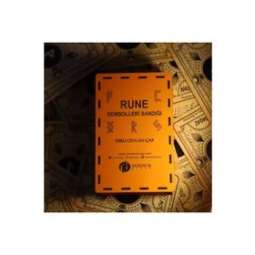 Rune Sembolleri Sandığı Ahşap Kutulu Ebru Ceylan Çap