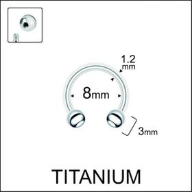Rupen Kraft G23 Titanyum Çift Top Titanyum Smiley Septum Halka Piercing