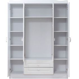 Ruum Store Country Kuzey West 4 Kapaklı 2 Çekmeceli Aynalı Mdf Beyaz Gardırop