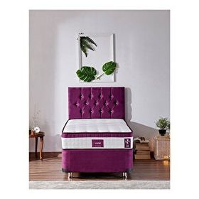 Ruum Store Violet Yatak Seti 160x200 cm Çift Kişilik Yatak Baza Başlık Takımı Orta Sert Yatak Mor Baza ve Başlığı
