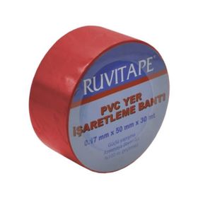 Ruvitape 30 mt x 50 mm Kırmızı Yer İşaretleme Bandı