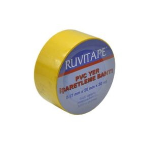 Ruvitape 30 mt x 50 mm Sarı Yer İşaretleme Bandı