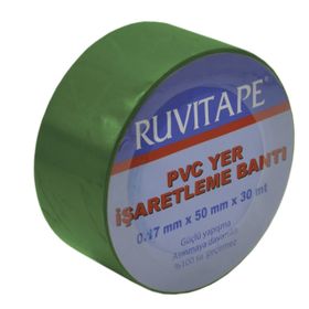 Ruvitape 30 mt x 50 mm Yeşil Yer İşaretleme Bandı