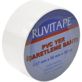 Ruvıtape 30 x 50 mm Beyaz Yer İşaretleme Bandı