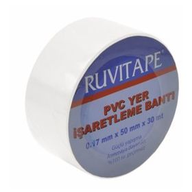 Ruvıtape 30 x 50 mm Beyaz Yer İşaretleme Bandı