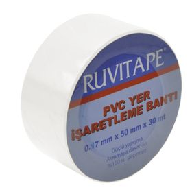 Ruvıtape 30 x 50 mm Beyaz Yer İşaretleme Bandı