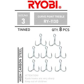 Ryobi RY-1130 Curve Point Treble No:6 Üçlü Olta İğnesi