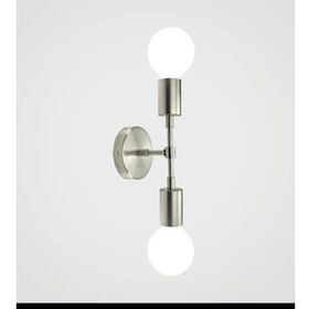 Rys Retro Mat Krom Metal 2'li Dekoratif Rustik Duvar Aplik