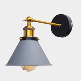 Rys Retro Metal Dekoratif Rustik Gri Mafsallı Duvar Aplik