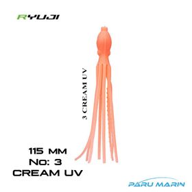 Ryuji Octopus 115 mm 4 Adet No:3 Cream UV Silikon Yem