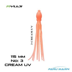 Ryuji Octopus 115 mm 4 Adet No:3 Cream UV Silikon Yem