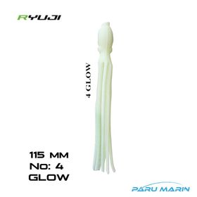 Ryuji Octopus 115 mm 4 Adet No:4 Glow Silikon Yem