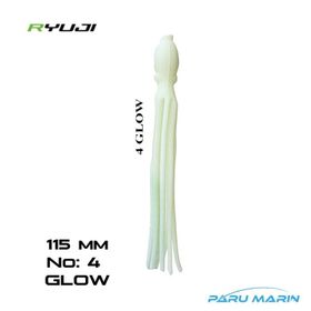 Ryuji Octopus 115 mm 4 Adet No:4 Glow Silikon Yem