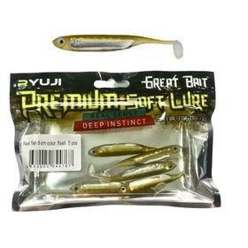 Ryuji Real Fish 8 cm 5 Adet Flash Silikon Yem