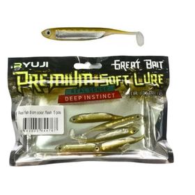 Ryuji Real Fish 8 cm 5 Adet Flash Silikon Yem