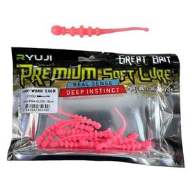 Ryuji Tipsy Worm 5.8 cm 12 Adet Pink Glow Silikon Yem