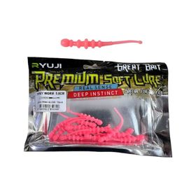 Ryuji Tipsy Worm 5.8 cm 12 Adet Pink Glow Silikon Yem