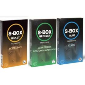 S-Box 12'li Klasik + 12'li Hisset + 12'li Uzun Geceler Prezervatif Seti