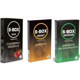 S-Box Çilek 12'li + Hisset + Uzun Geceler Prezervatif Seti