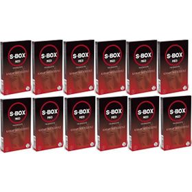S-Box Red 12x12 Paket Kabartma Yüzeyli Prezervatif