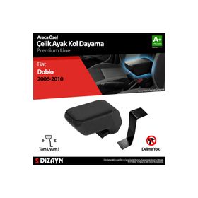 S Dizayn Fiat Doblo ABS Siyah 2006-2012 A+Kalite Çelik Ayaklı Kolçak