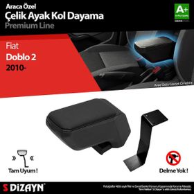 S Dizayn Fiat Doblo ABS Siyah 2010 Üzeri A+Kalite Çelik Ayaklı Kolçak