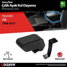 S Dizayn Hyundai İ10 ABS Siyah 2008-2013 A+Kalite Çelik Ayaklı Kolçak