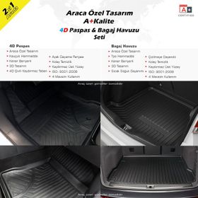 S Dizayn Mercedes E W213 4D Havuzlu Paspas Seti 2016 ve Üzeri Bagaj Havuzu