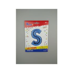 S Harf Grabo Mavi 100 cm Folyo Balon