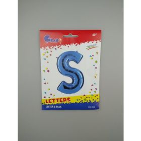 S Harf Grabo Mavi 100 cm Folyo Balon