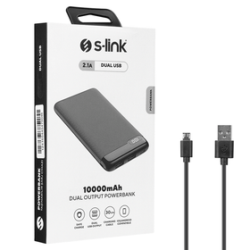 S-Link IP-K11 Siyah 10000 mah 2-USB+Micro+Type-C LCD Ekranlı Taşınabilir Pil Şarj Cihazı