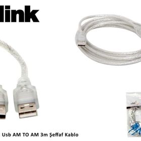 S-Link SL-165M Şeffaf USB Kablosu