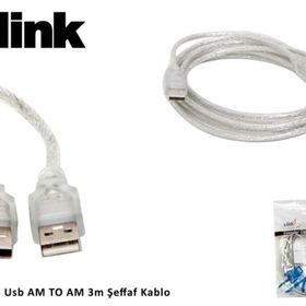 S-Link SL-165M Şeffaf USB Kablosu
