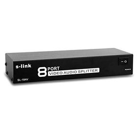 S-Link SL-18AV Siyah 8'li AV Splitter