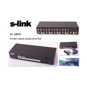 S-Link SL-18AV Siyah 8'li AV Splitter