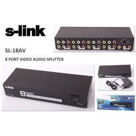 S-Link SL-18AV Siyah 8'li AV Splitter