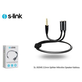 S-Link SL-302MS 3,5mm Splitter Mikrofon Speaker Kablosu