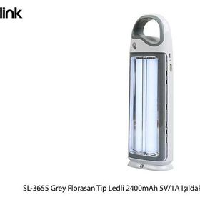 S-Link SL-3655 Grey Florasan Tip Ledli 2400mAh 5V-1A 1+36 Ledli Işıldak