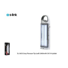 S-Link SL-3655 Grey Florasan Tip Ledli 2400mAh 5V-1A 1+36 Ledli Işıldak