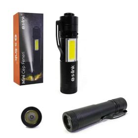 S-Link SL-8708 Siyah Mini Taşınabilir AA Pil Cep Feneri
